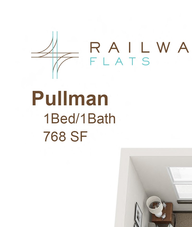 Pullman Floor Plan - 1 Bed/1 Bath Pullman 768 Sq.Ft. Floor Plan - 1 Bed/1 Bath